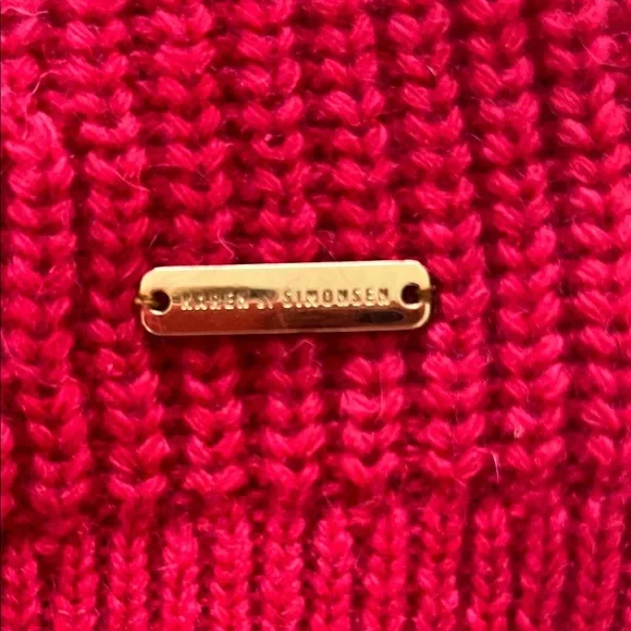 Karen by Simonsen Vibrant strawberry pink Women's Turtleneck Sweater. - Picture 4 of 4